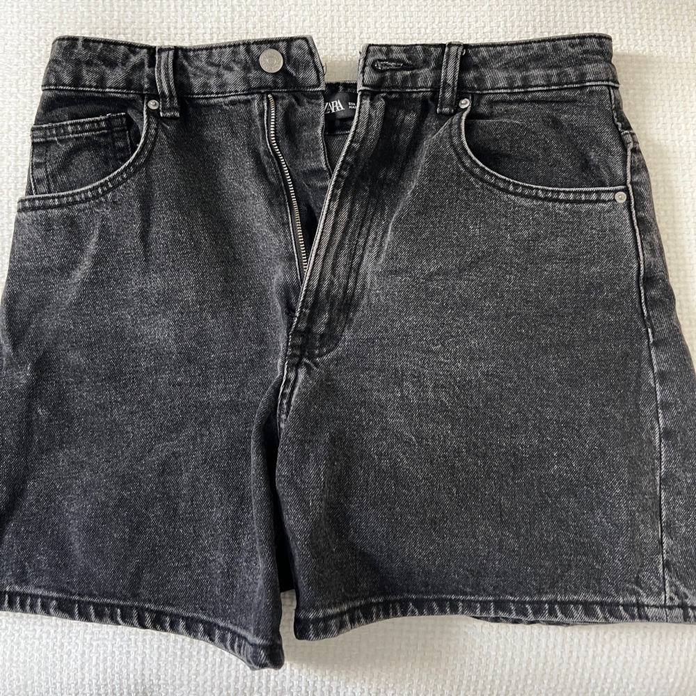 Zara Black Jean Dad Shorts